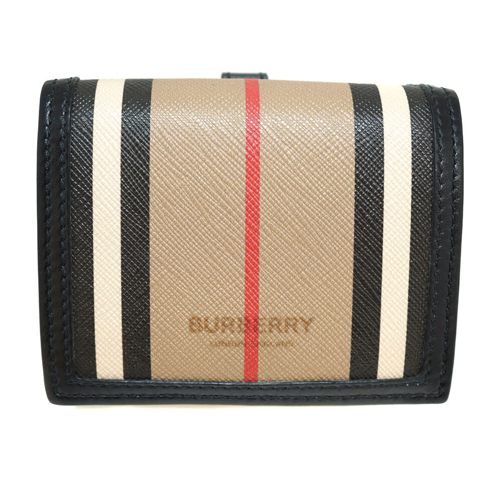 BURBERRY Bifold Compact Wallet Leather Brown Black